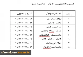 قابل توجه کلیه دانشجویان رشته الکترونیک ورودی مهر 96