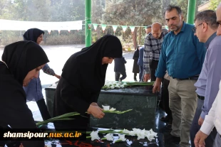 برگزاری مراسم گرامیداشت هفته دفاع مقدس و آیین گلاب شویی در جوار مقبره مطهر شهدای گمنام دانشکده ملی مهارت انقلاب اسلامی تهران 7