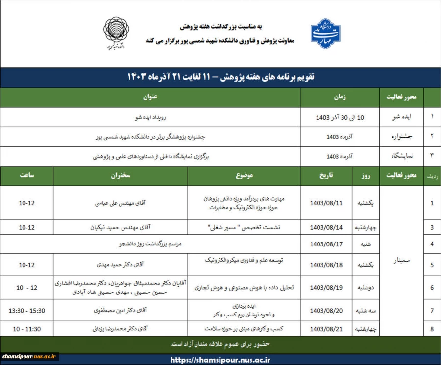 هفته ملی پژوهش و فناوری گرامی باد. 2