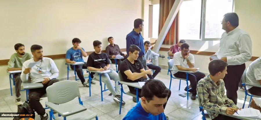 بازدید سرپرست دانشکده شهید شمسی پوراز روند برگزاری آزمون های پایان ترم نیمسال دوم سال تحصیلی 1404 5